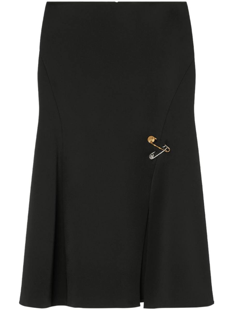 Safety Pin satin midi skirt