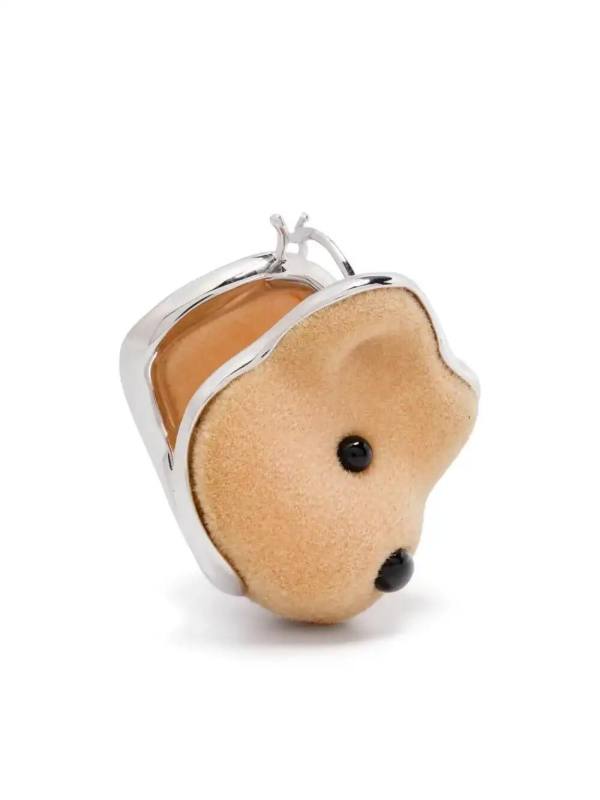 flocked-bear earring