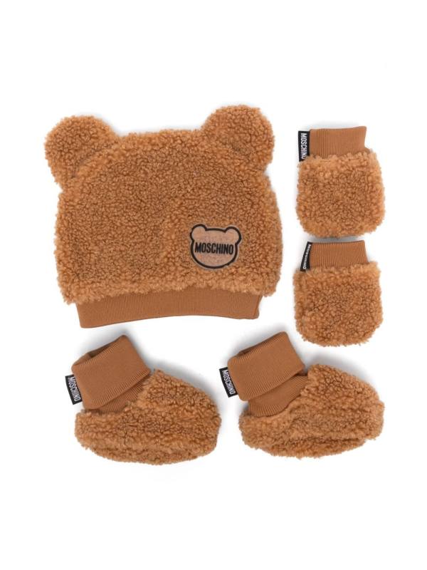 faux-shearling hat set