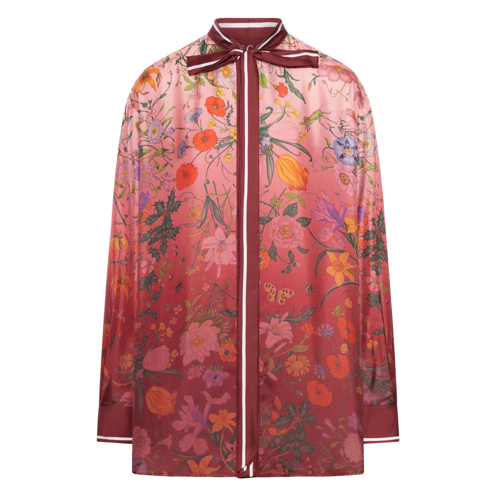 Gucci Floral-print Silk Shirt