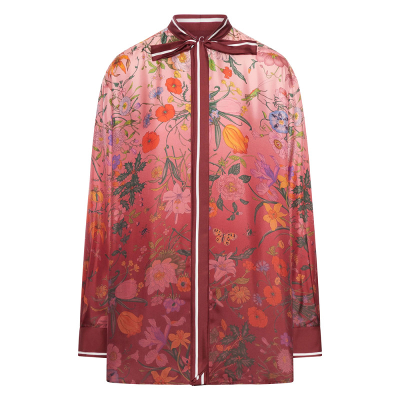 Gucci Floral-print Silk Shirt