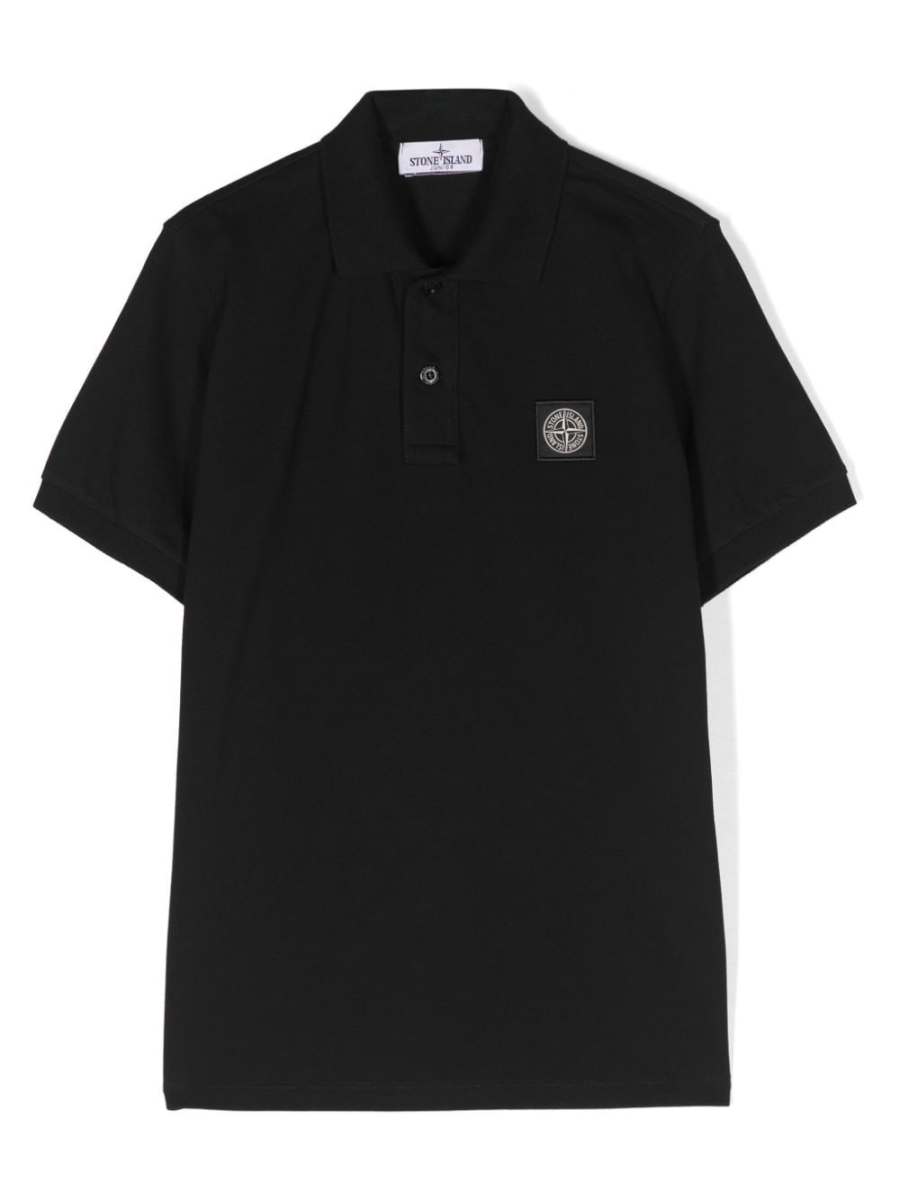 Compass-motif cotton polo shirt