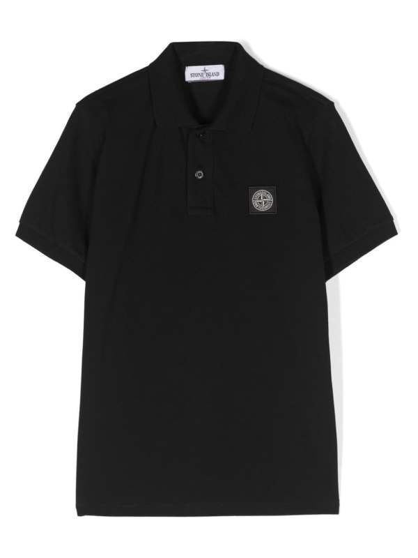 Compass-motif cotton polo shirt