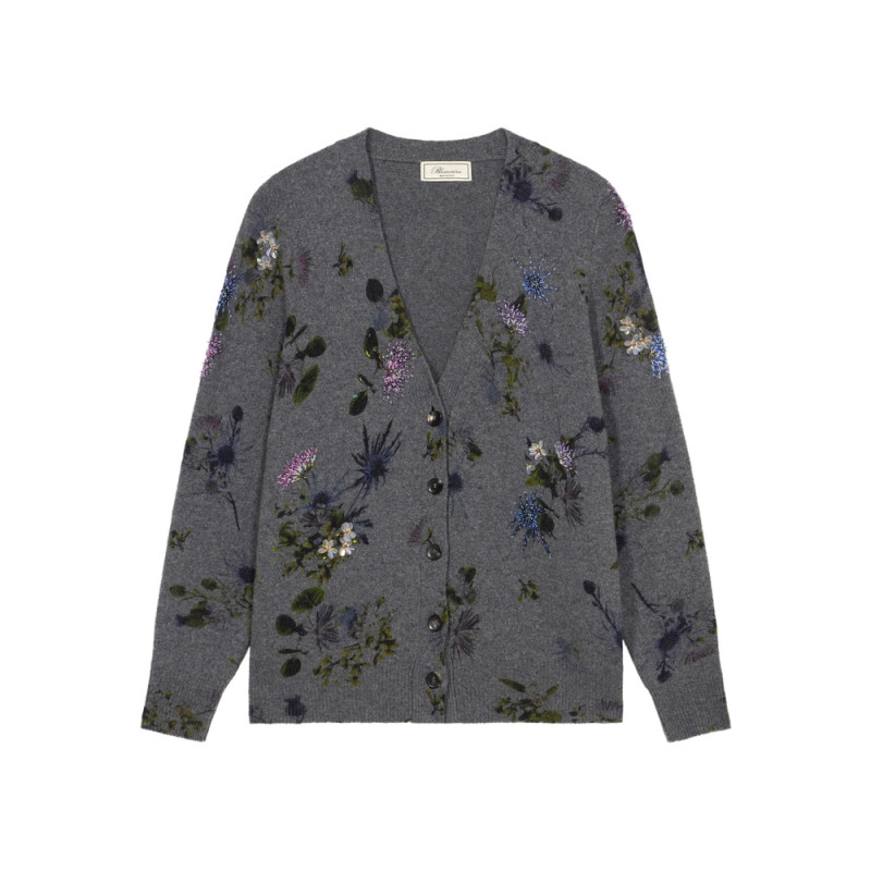 Blumarine Floral-beaded Cardigan