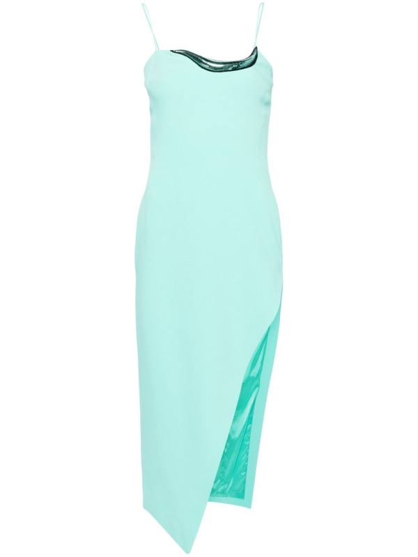 appliqué-detail crepe midi dress