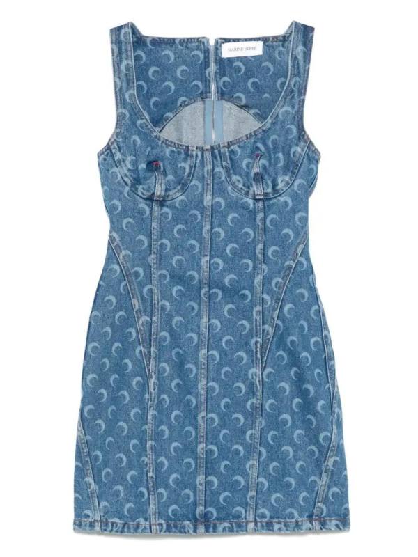 Moon Laser denim mini dress