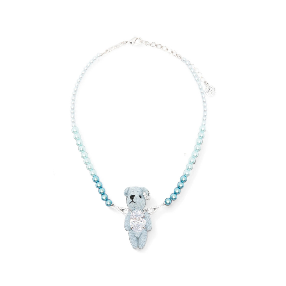 Yvmin Bear-pendant Beaded Necklace