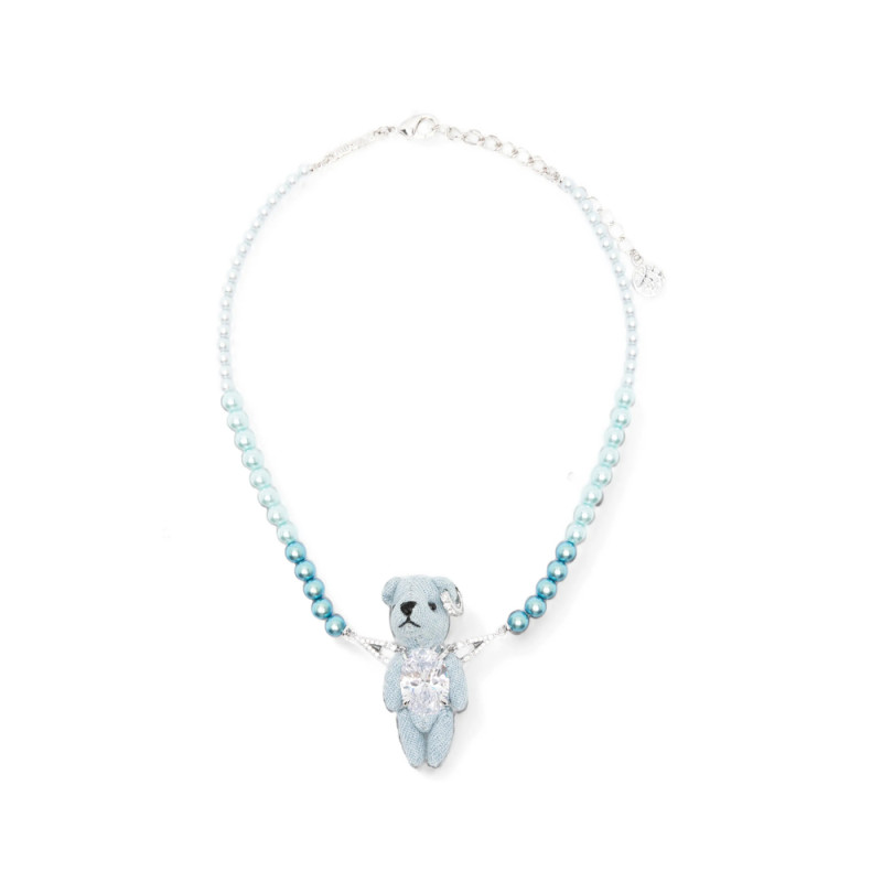 Yvmin Bear-pendant Beaded Necklace