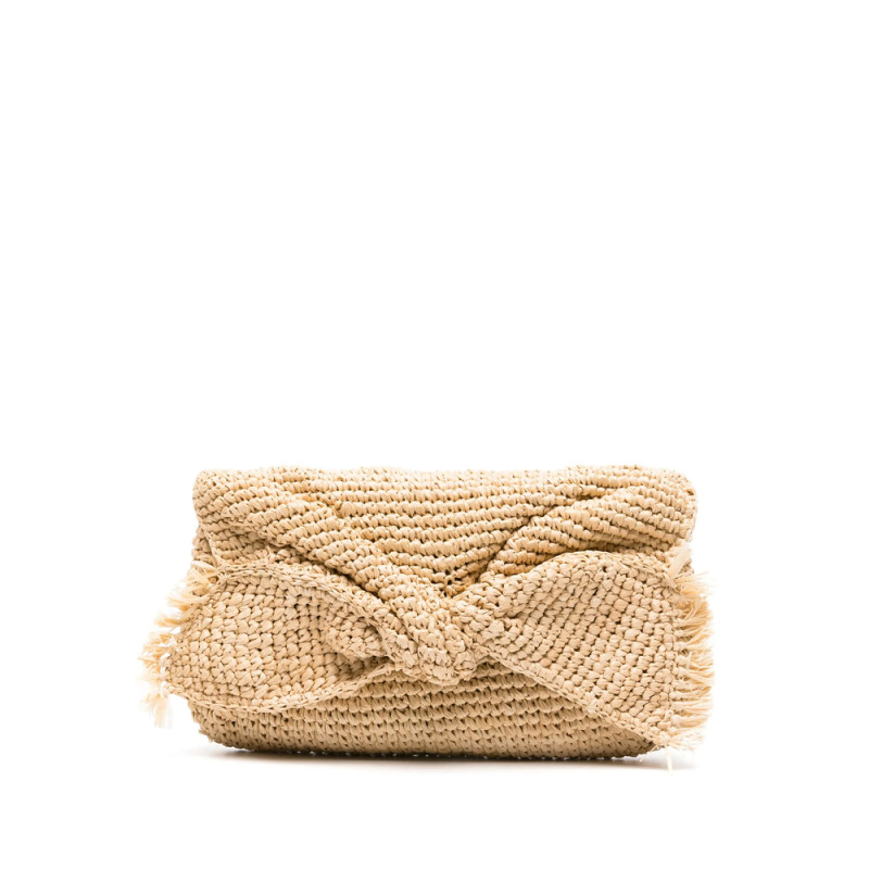 Anya Hindmarch Bow Raffia Clutch Bag