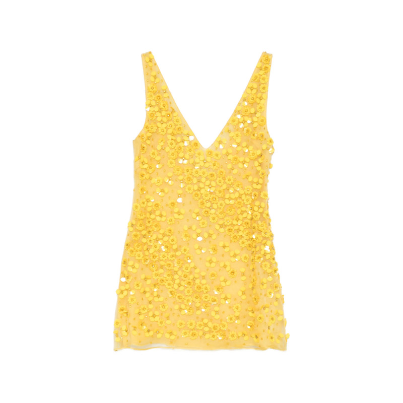 Cult Gaia Flower V-neck Mini Dress