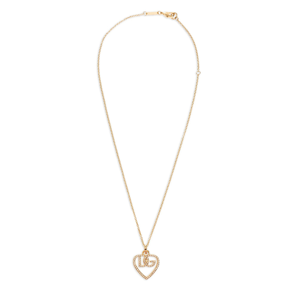 Dolce & Gabbana Logo-pendant Crystal-embellished Necklace