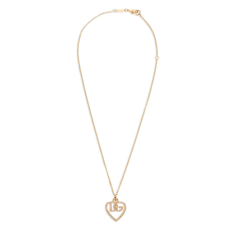 Dolce & Gabbana Logo-pendant Crystal-embellished Necklace