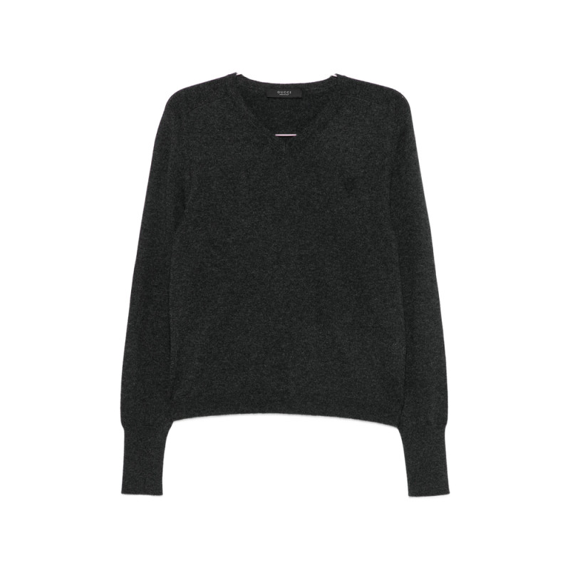 Gucci V-neck Logo-embroidered Sweater