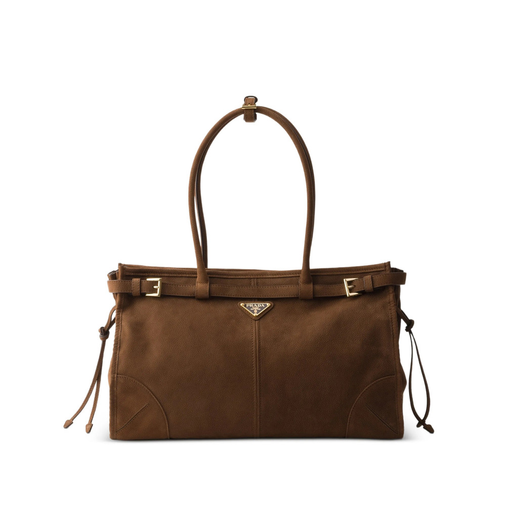 Prada Bonnie Large Nubuck Leather Handbag