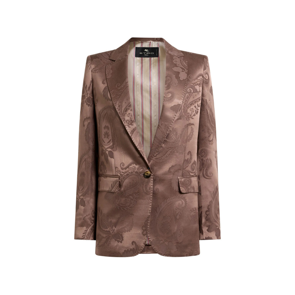 Etro Jacquard Single-breasted Jacket With Floral Paisley Motif