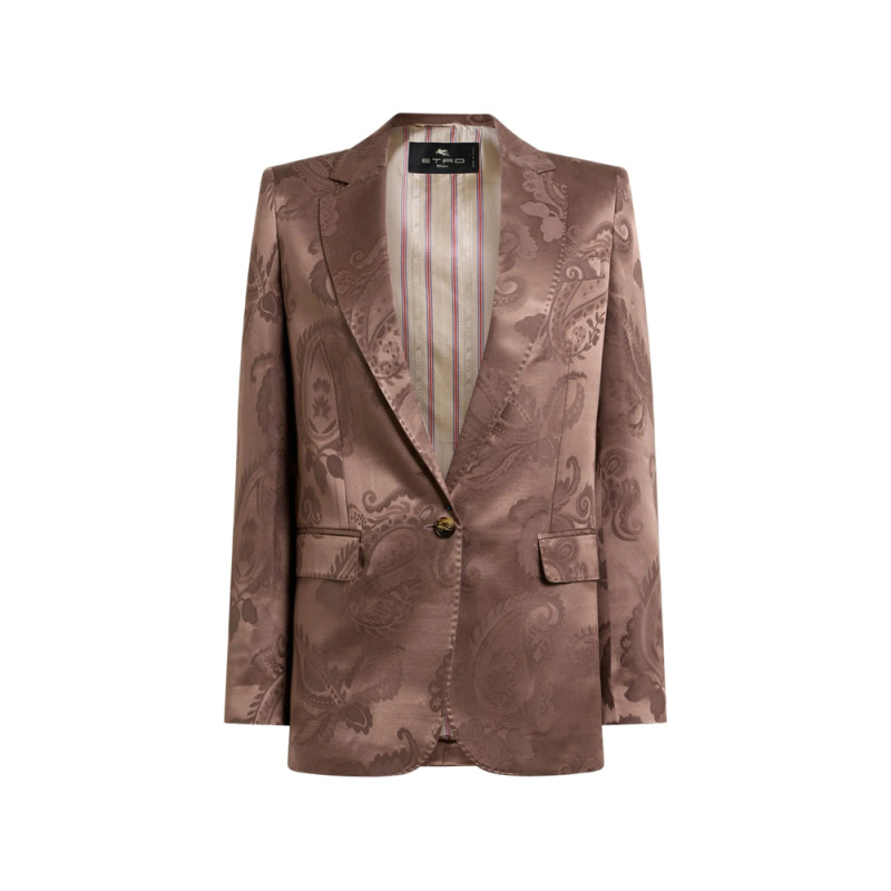 Etro Jacquard Single-breasted Jacket With Floral Paisley Motif