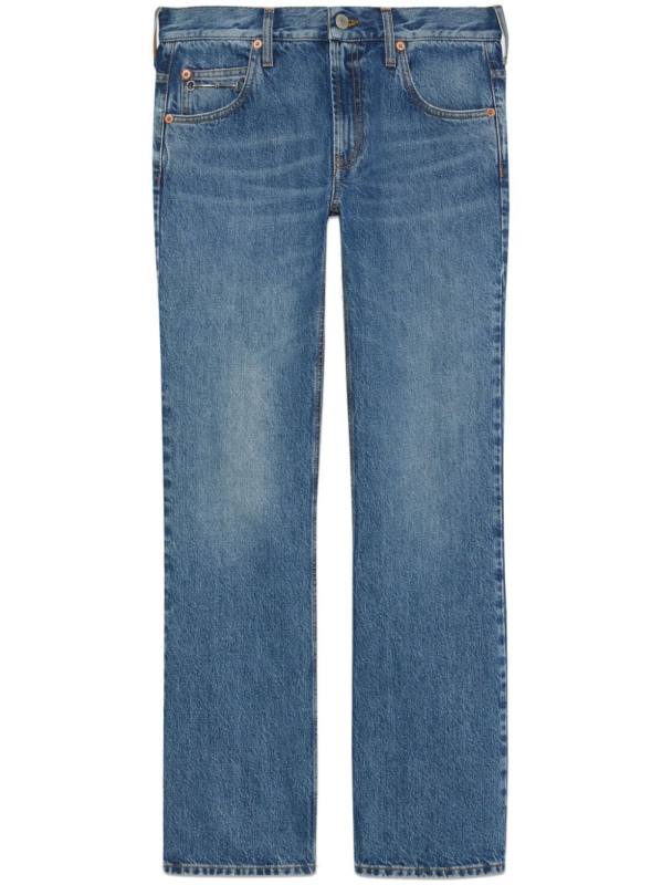 Denim pant with slim Horsebit