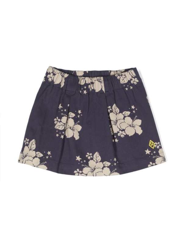 Swan floral-print skirt