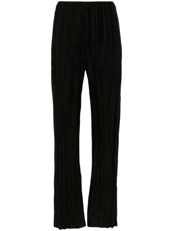 plissé straight trousers