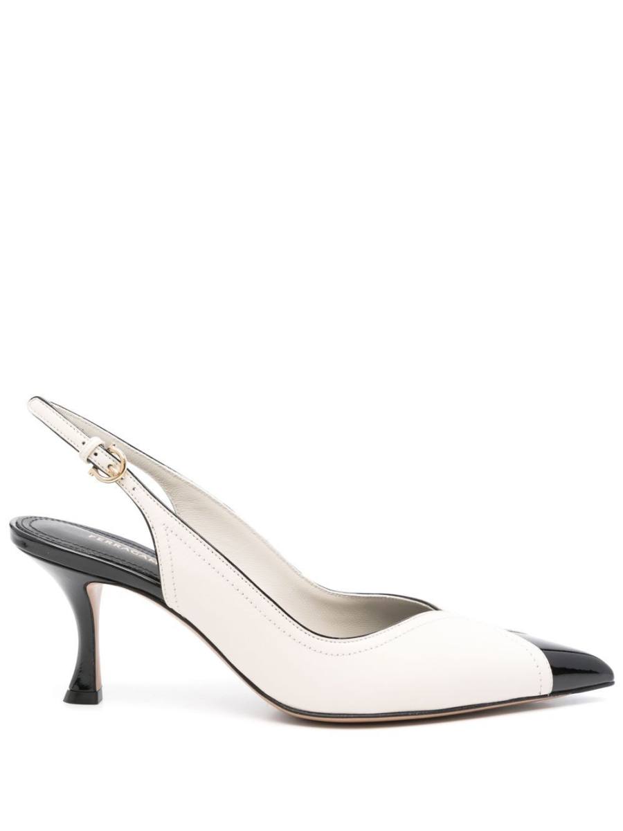 70mm leather slingback pumps