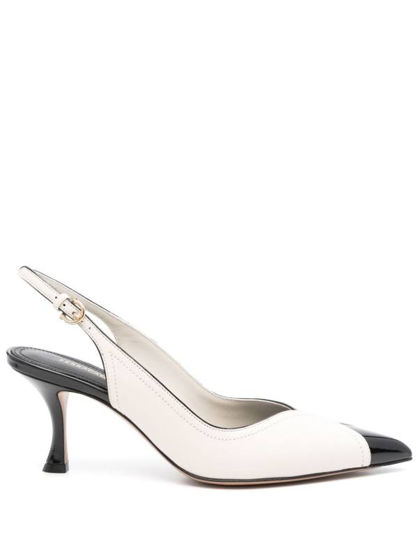 70mm leather slingback pumps