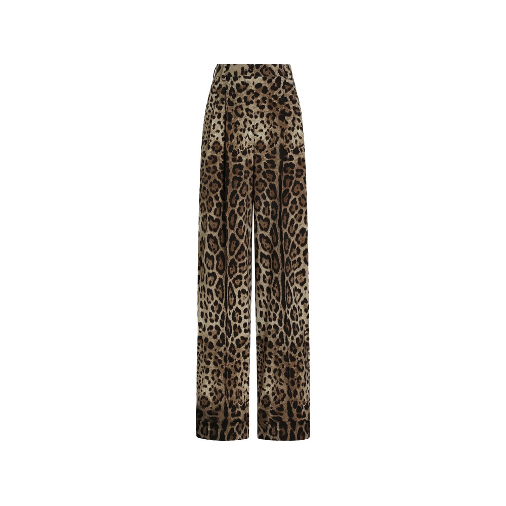 Dolce & Gabbana Leo-print Wool Trousers