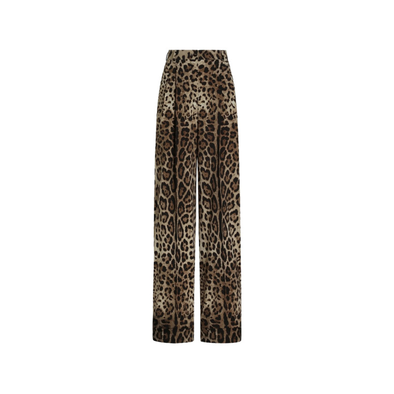Dolce & Gabbana Leo-print Wool Trousers
