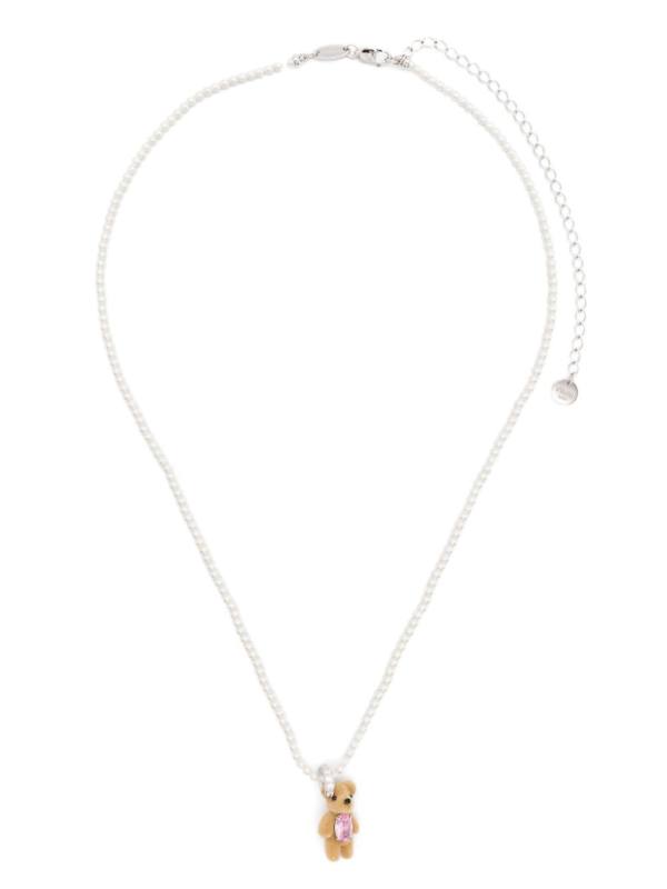 Mini Flocked Bear necklace
