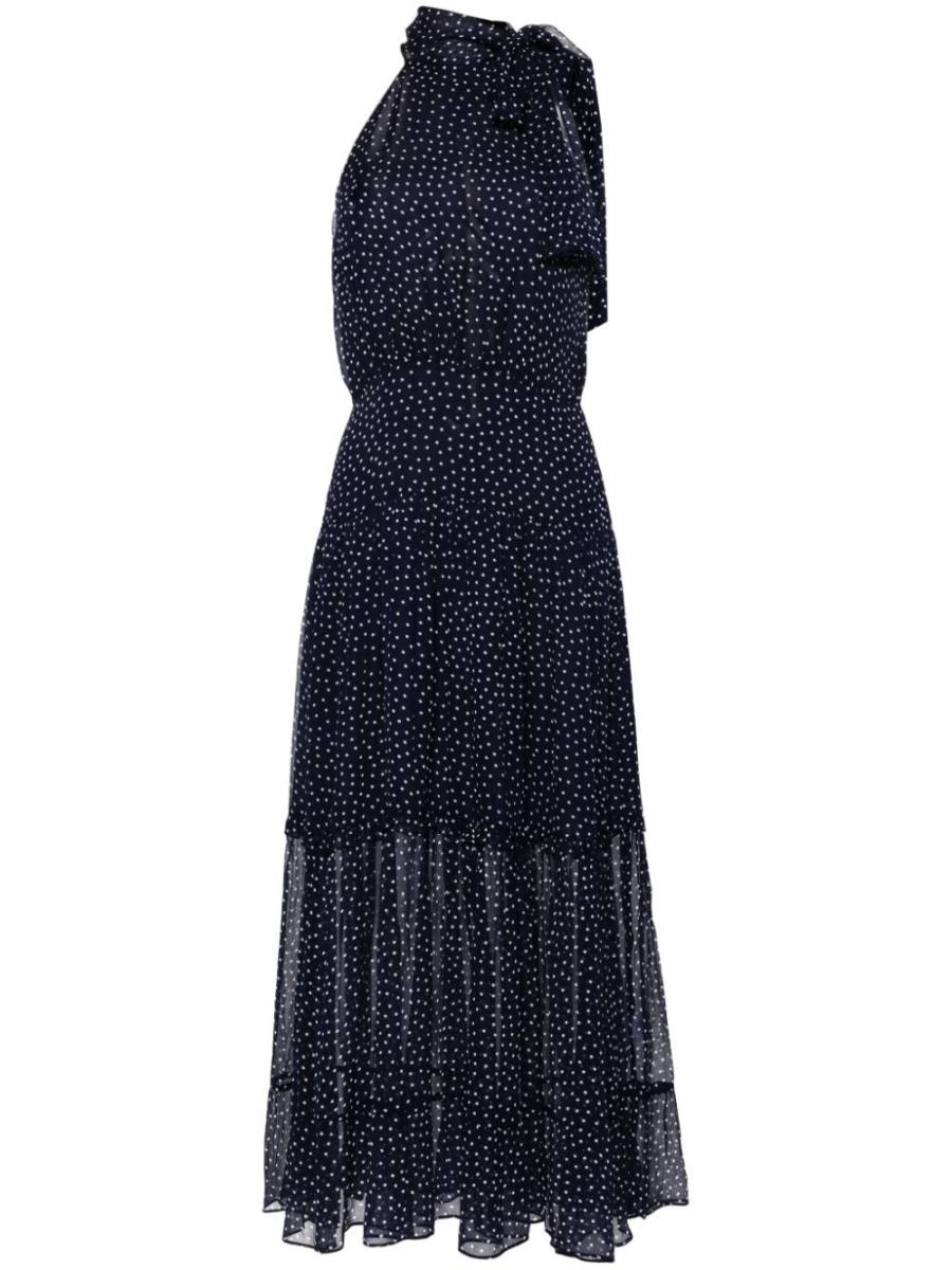 polka-dot halterneck dress