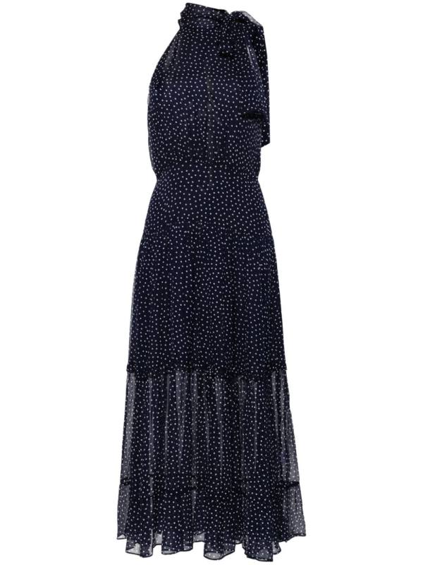 polka-dot halterneck dress