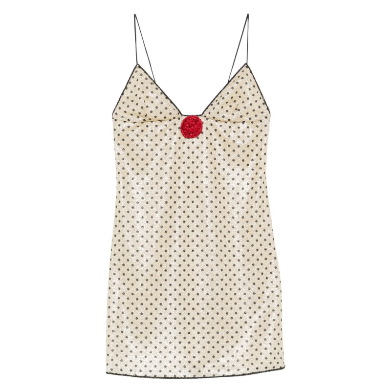 Oséree Polka-dot Appliqué Mini Dress