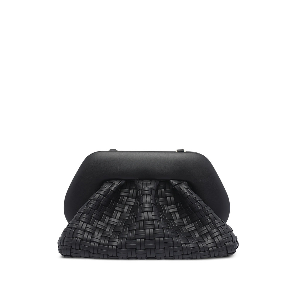 The-moirè Woven Detachable-strap Clutch