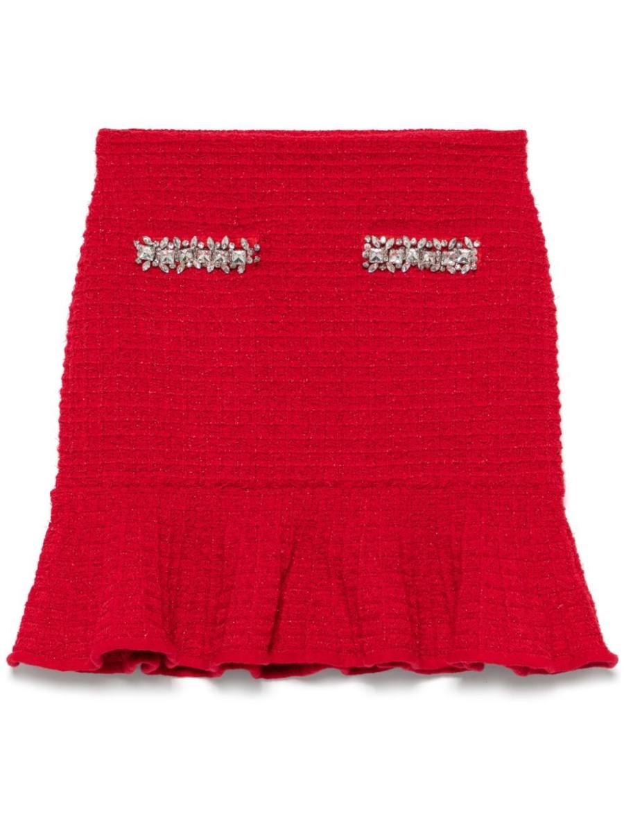 grid-knit mini skirt