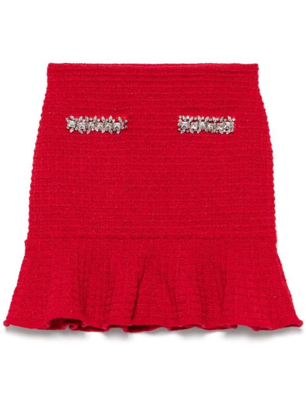 grid-knit mini skirt