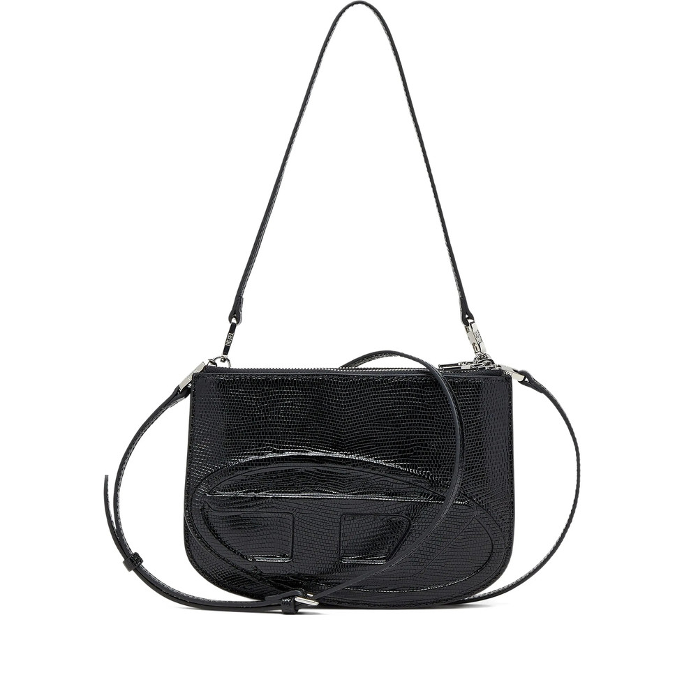 Diesel Twin-Double-pouch Embossed-leather Shoulder Bag