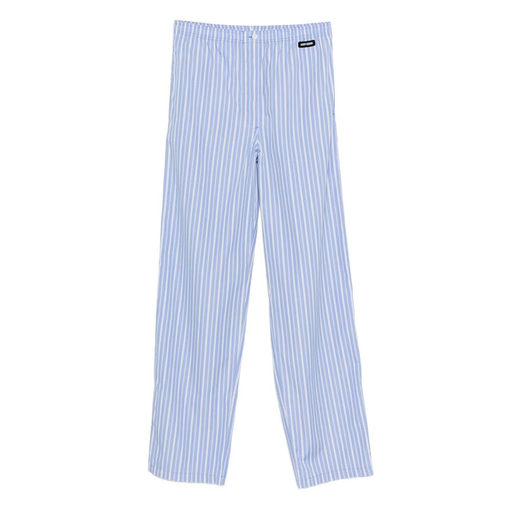 Miu Miu Striped Cotton Trousers