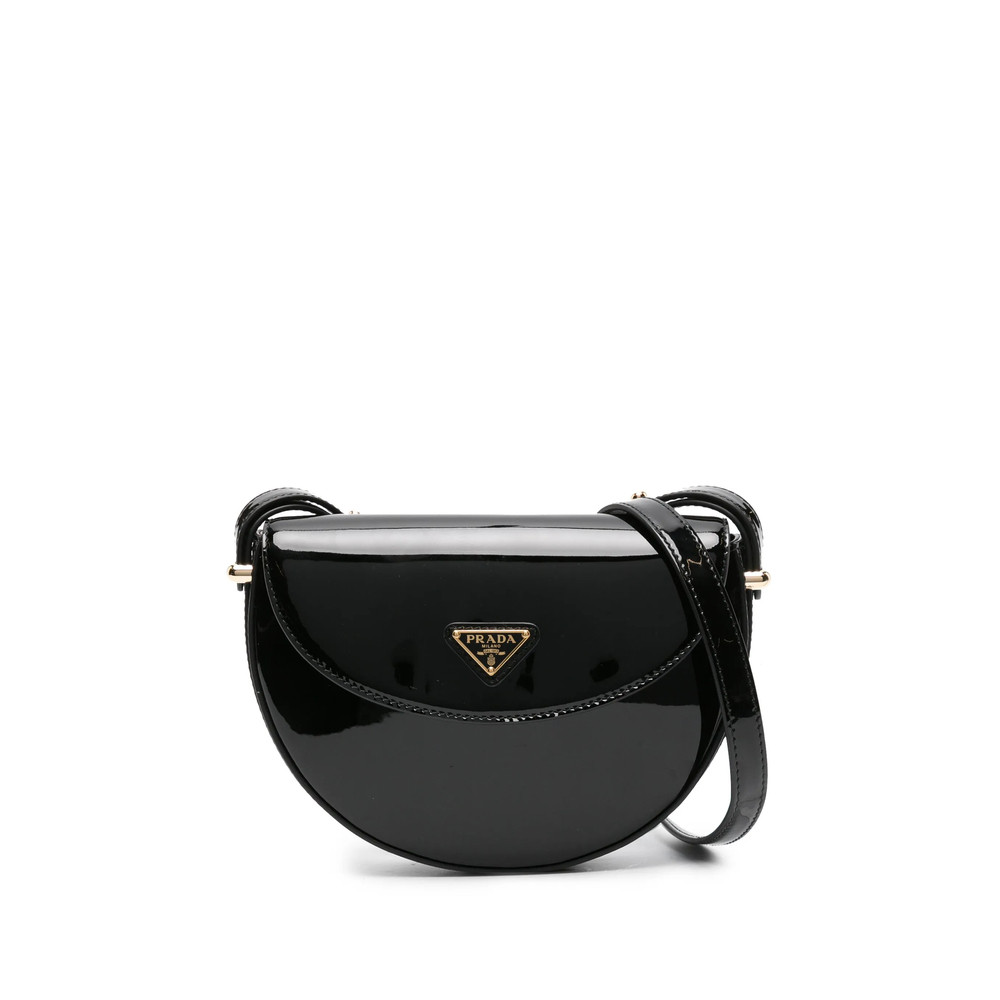Prada Triangle-logo Patent Leather Shoulder Bag