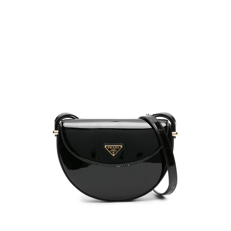 Prada Triangle-logo Patent Leather Shoulder Bag