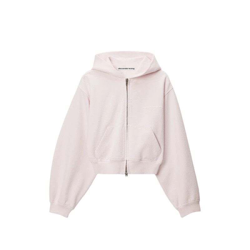 Alexander Wang Zip-up Hoodie W/ Logo Print