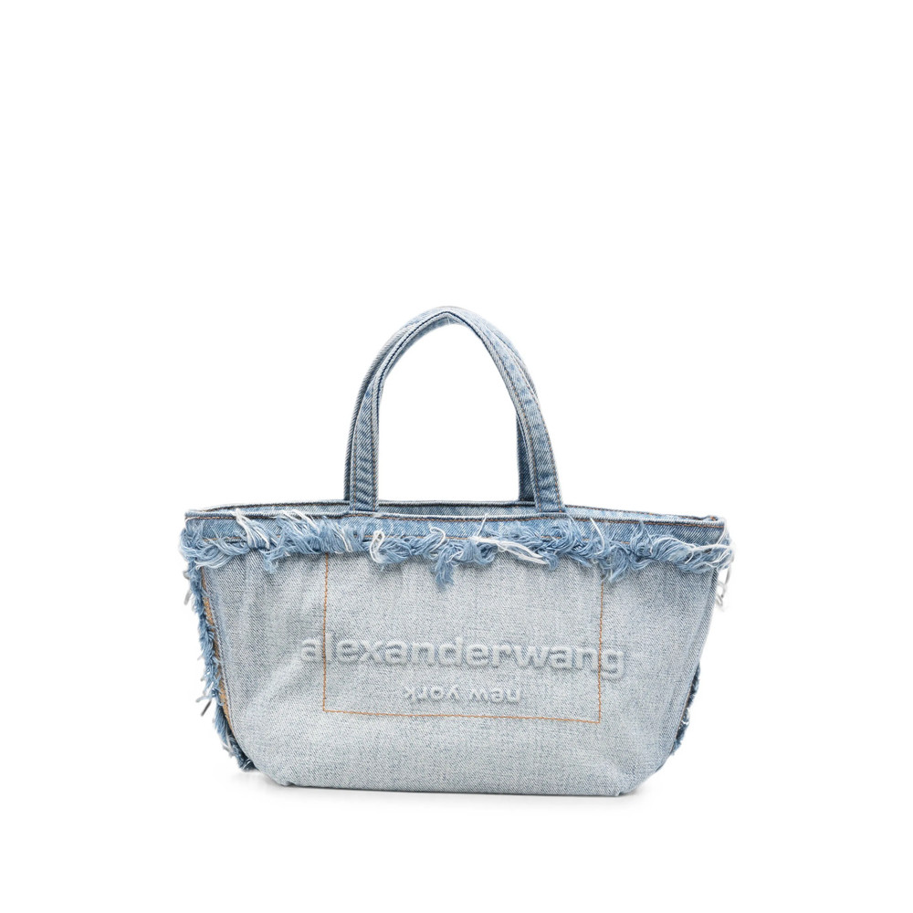 Alexander Wang Small Frayed-edge Denim Tote Bag