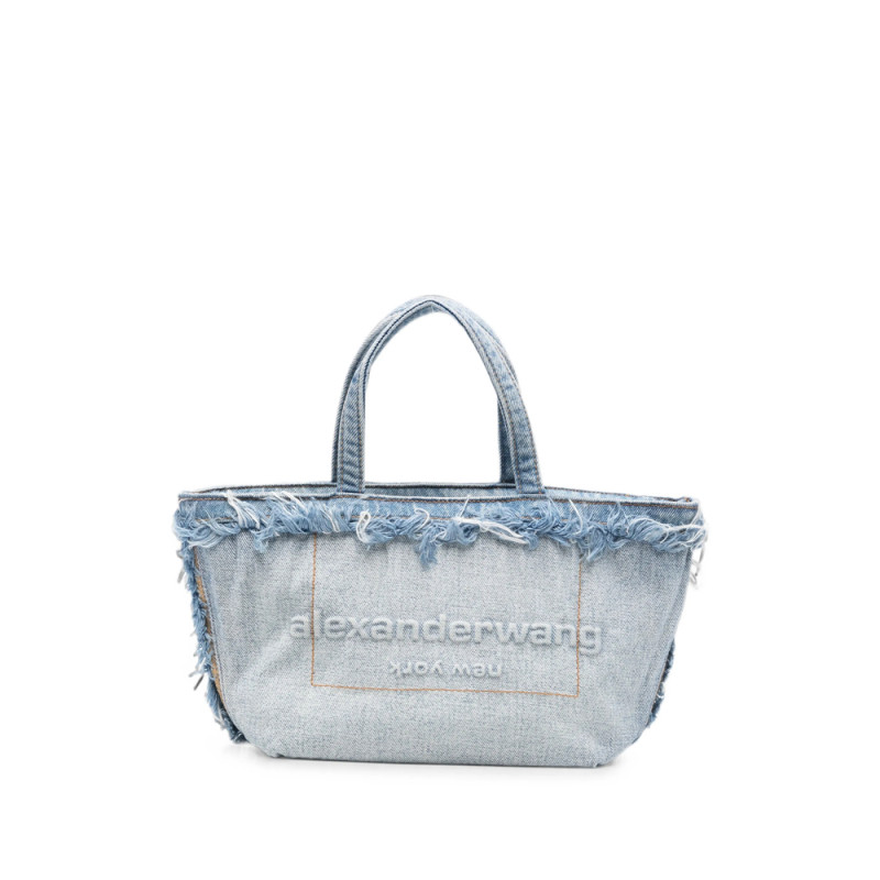 Alexander Wang Small Frayed-edge Denim Tote Bag