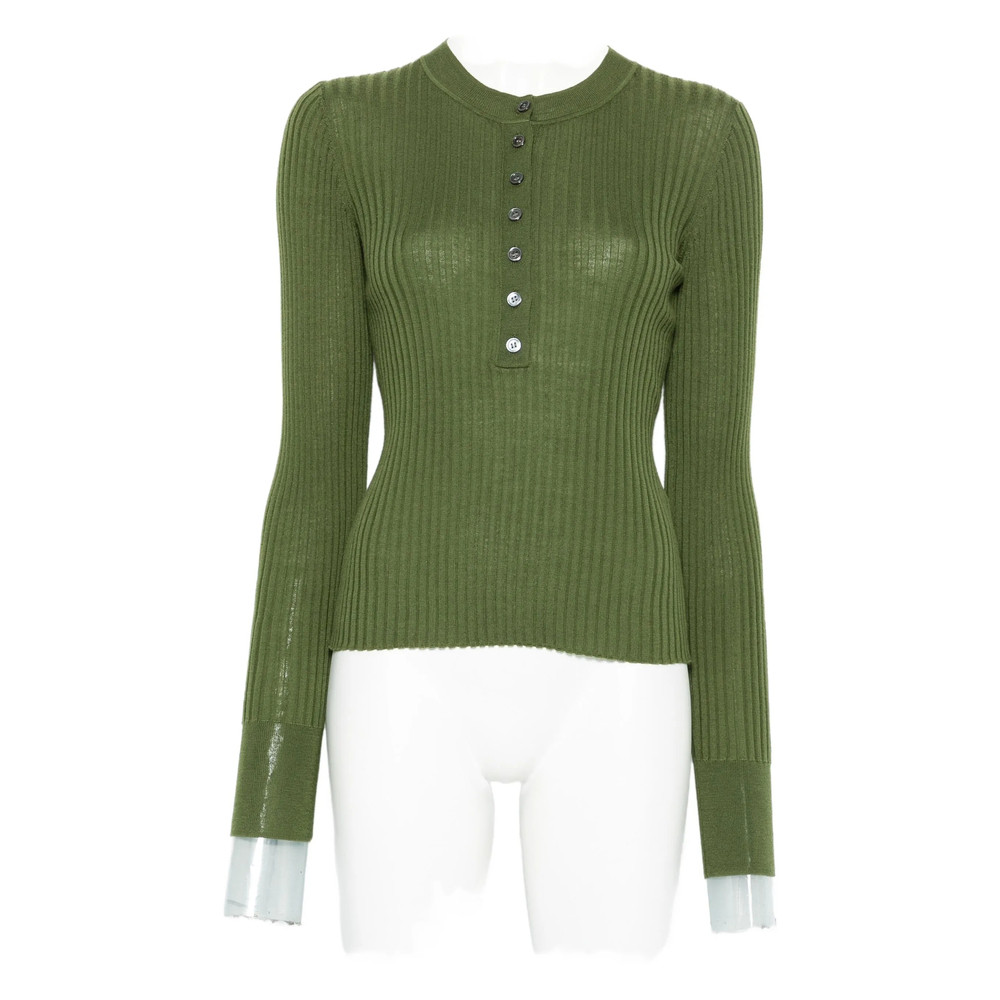 Soeur Ribbed Button-front Top
