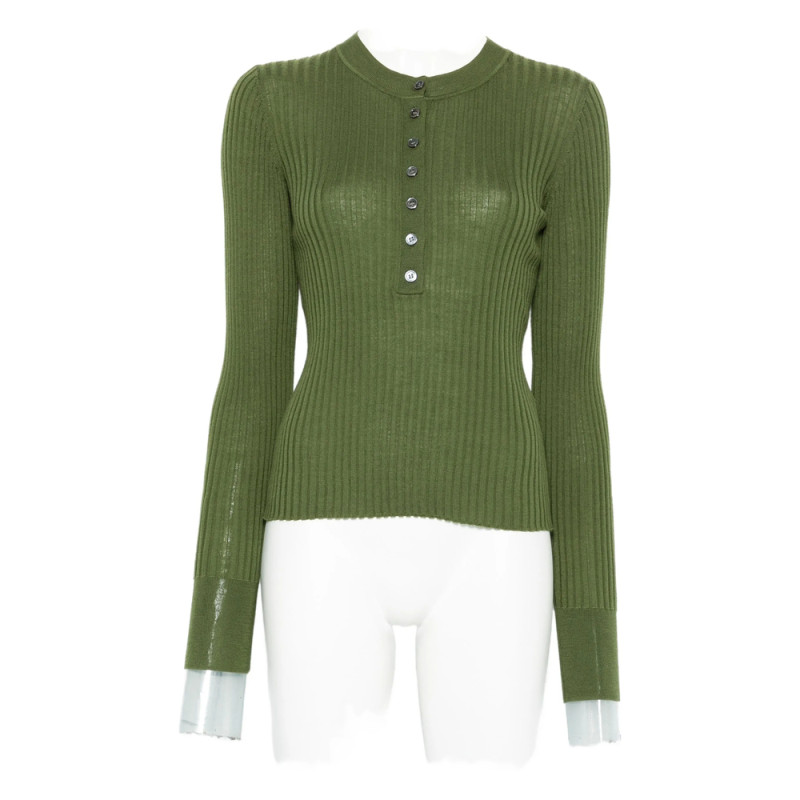 Soeur Ribbed Button-front Top