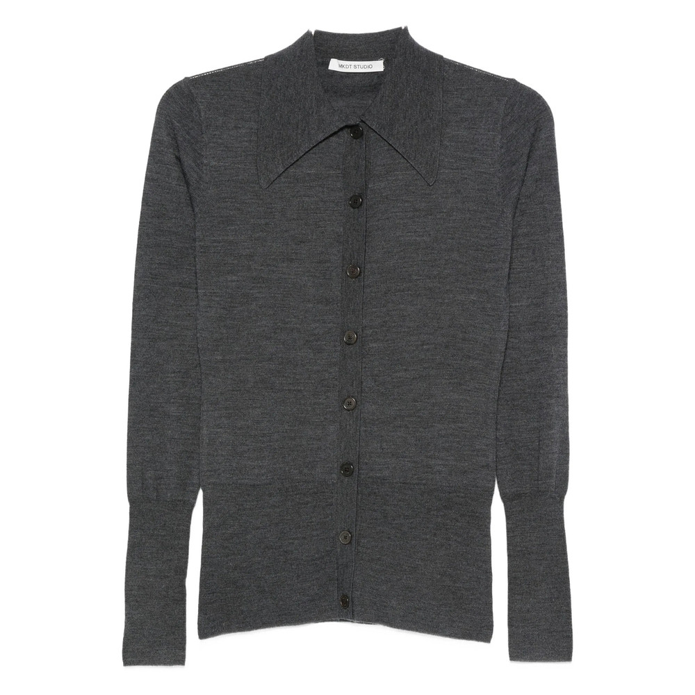 Mark Kenly Domino Tan Button-front Collared Cardigan