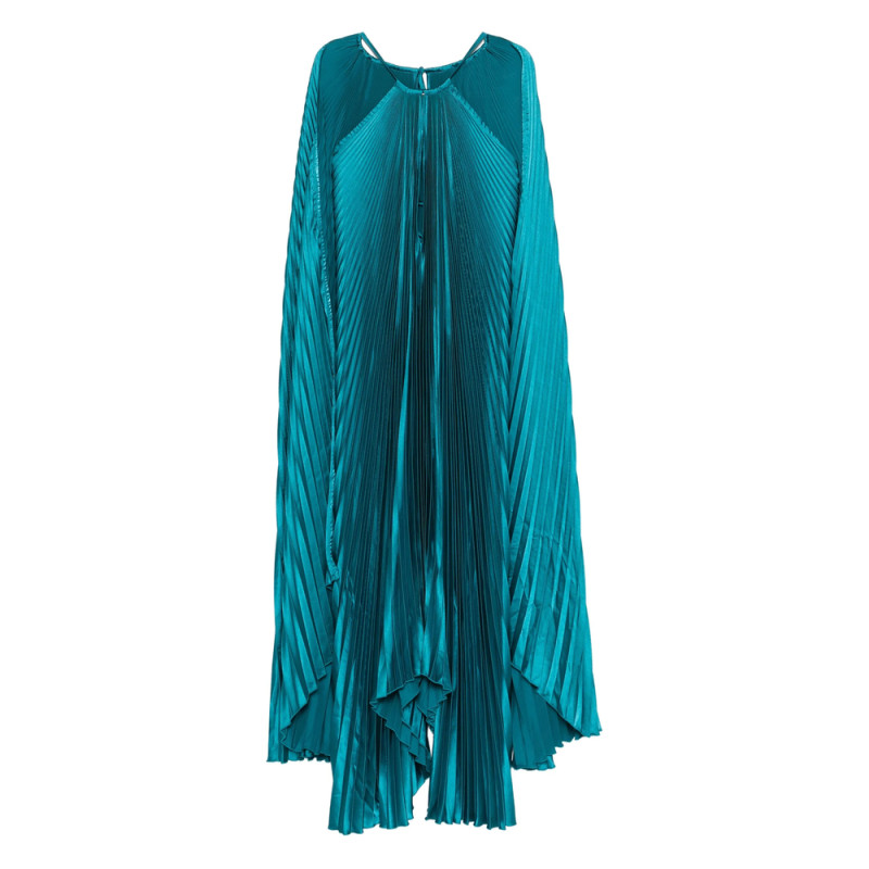 L'idee Boheme Pleated Cape Gown
