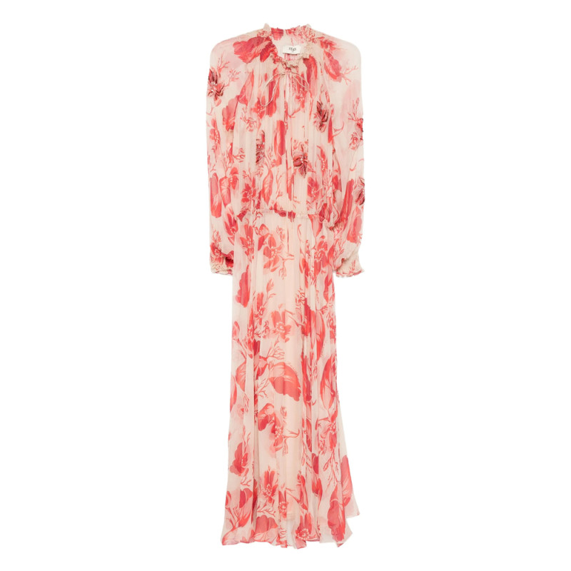 Fendi Floral-print Pleated Maxi Dress