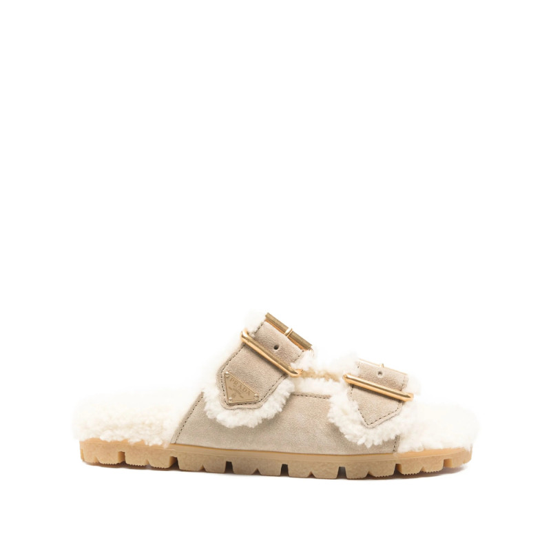 Prada Shearling-trim Slippers