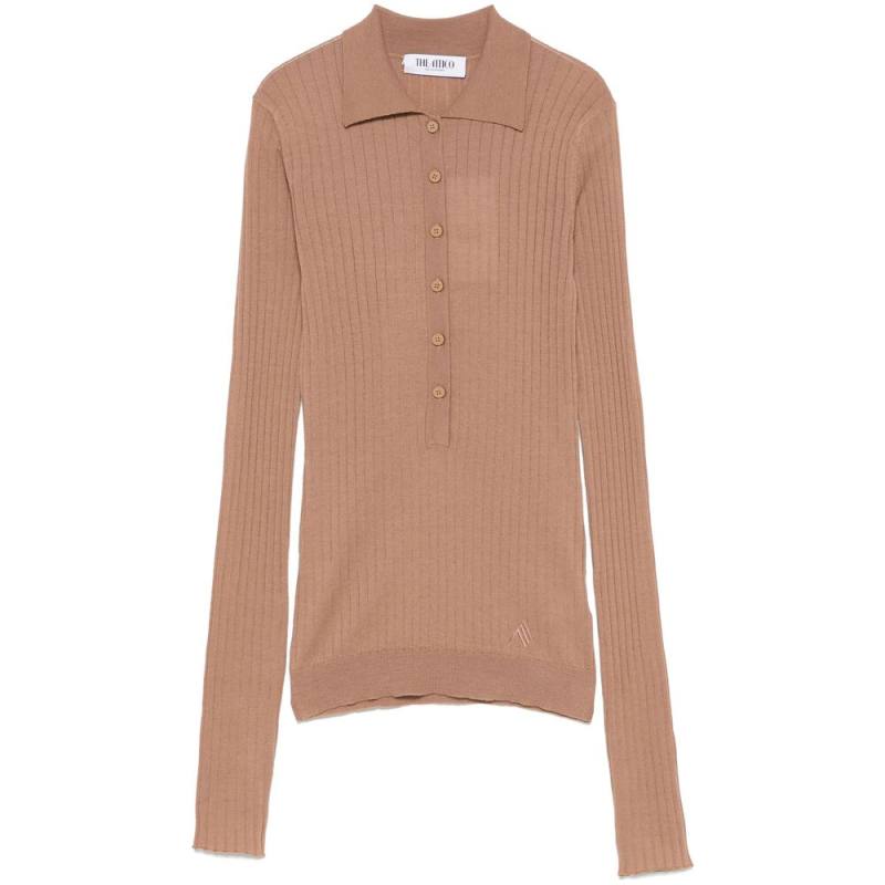 The Attico Chunky-ribbed Polo Top