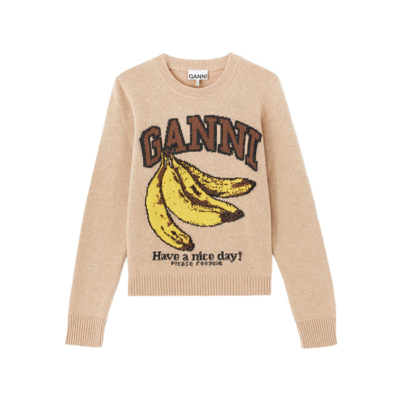 Ganni Patterned-jacquard Sweater
