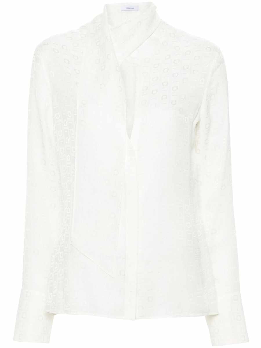 monogram-jacquard silk shirt